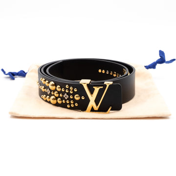 Louis-vuitton Initiales Studded Belt 85 cm Black Leather