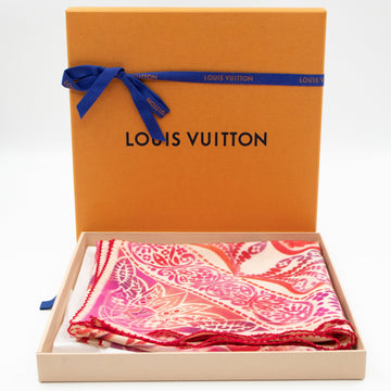 Louis-vuitton Lucky Paisley Silk Square Red