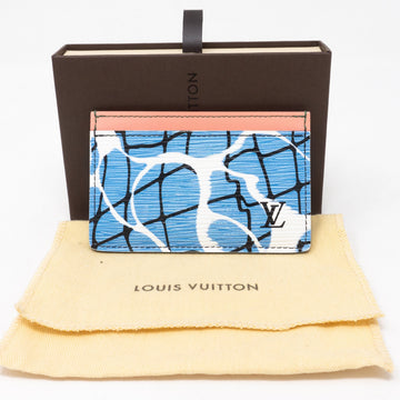 Louis-vuitton Card Holder Epi Leather Aqua Blue