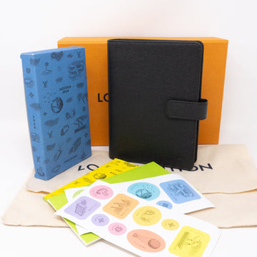 Louis-vuitton Medium Ring Agenda Cover Taiga Black