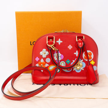 Louis-vuitton Alma BB Epi Red Blooming Flowers