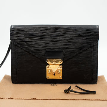 Louis-vuitton Dragonne Sellier Clutch Black Epi Leather