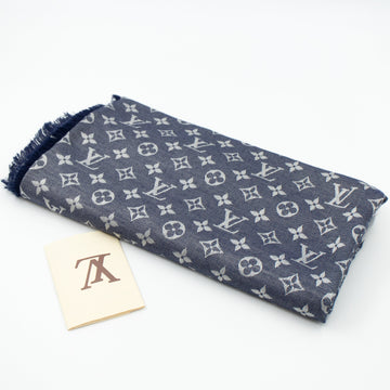 Louis-vuitton Monogram Denim Shawl Blue