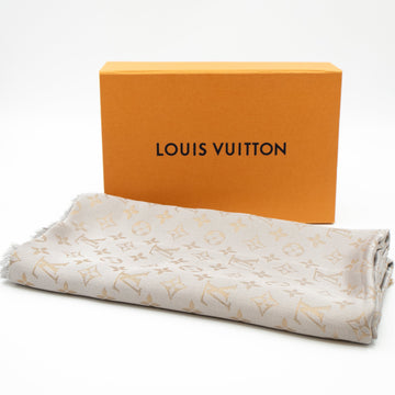 Louis-vuitton Monogram Shine Shawl Greige Gold