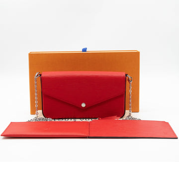 Louis-vuitton Pochette Felicie Epi Leather Red