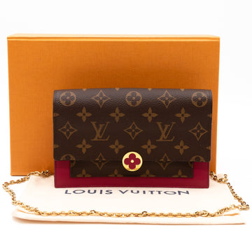 Louis-vuitton Flore Chain Wallet Monogram Fuchsia