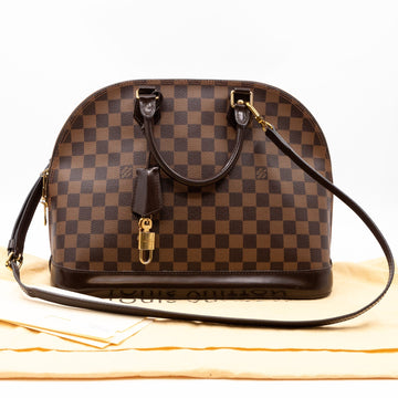 Louis-vuitton Alma MM Damier Ebene with Shoulder Strap