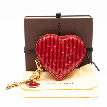 Louis-vuitton Heart Coin Purse Vernis Pomme D'Amour Rayures