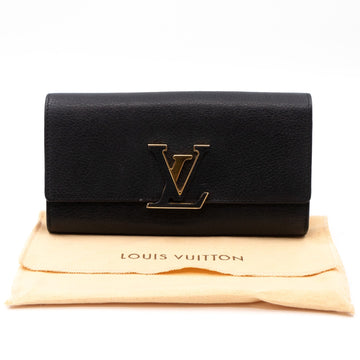 Louis-vuitton Capucines Wallet Black Leather