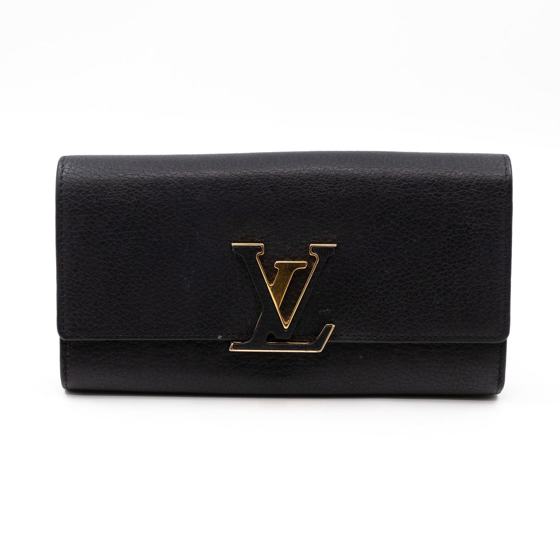 Louis-vuitton Capucines Wallet Black Leather