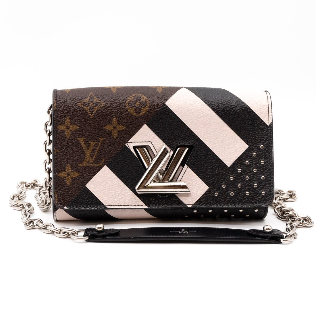 Louis-vuitton Twist Chain Wallet Monogram & Studded Leather