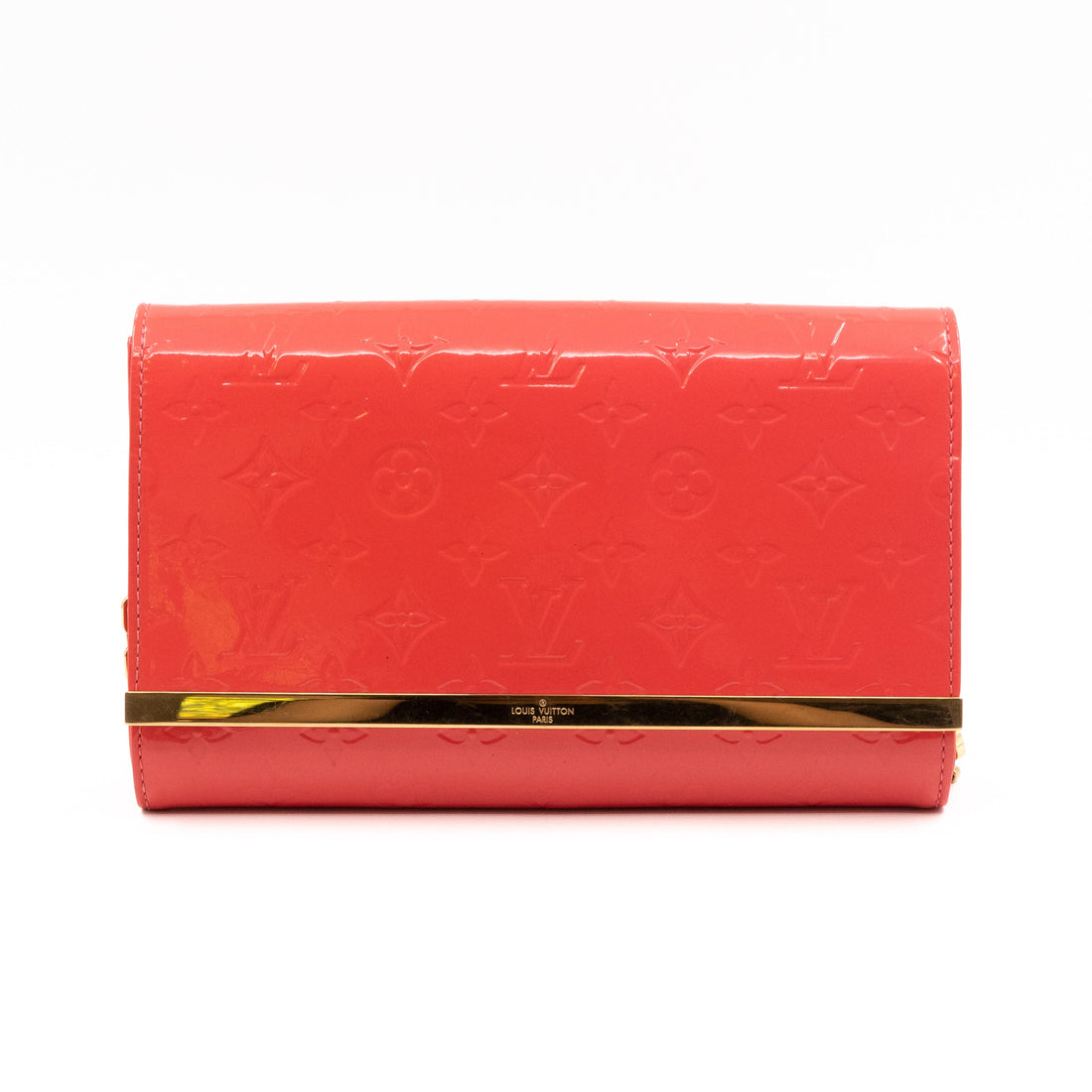 Louis-vuitton Ana Clutch Vernis Rose Litchi