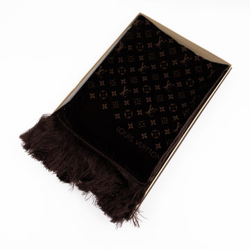 Louis-vuitton Velvet Stole Scarf Brown