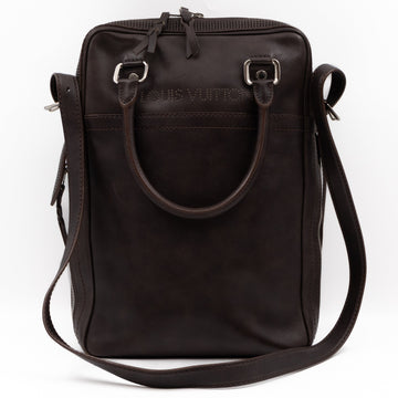 Louis-vuitton Bequia Porte Document Vertical Brown Leather