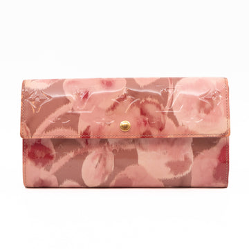 Louis-vuitton Sarah Wallet Monogram Rose Velours Vernis Ikat