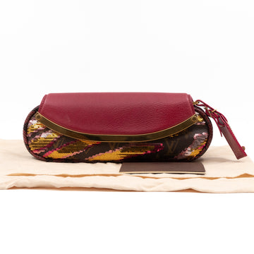 Louis-vuitton Savage Cub Clutch Rose Monogram Sequins Python