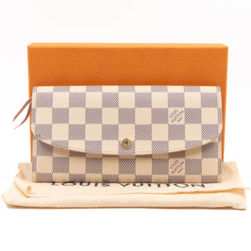 Louis-vuitton Emilie Wallet Damier Azur Rose Ballerine