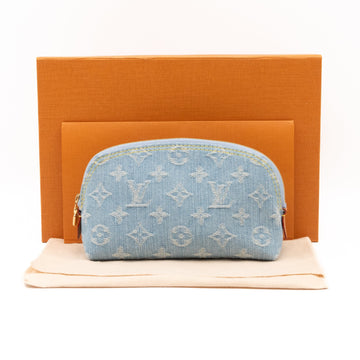 Louis-vuitton Cosmetic Pouch PM Monogram Sky Blue Denim