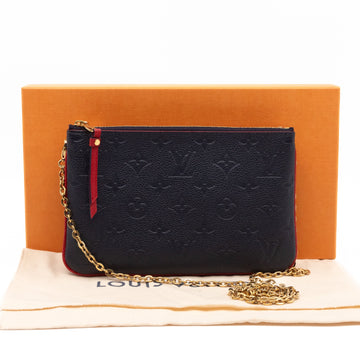 Louis-vuitton Double Zip Pochette Navy & Red Monogram Empreinte