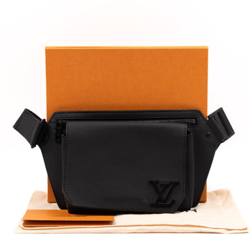Louis-vuitton LV Aerogram Takeoff Sling Bag Black Leather