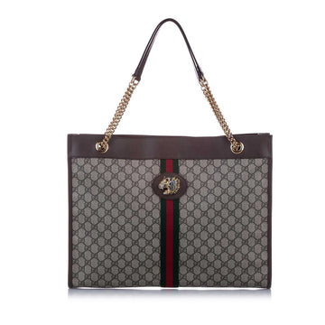 Gucci Large GG Supreme Rajah Tote Bag Brown and Beige GHW