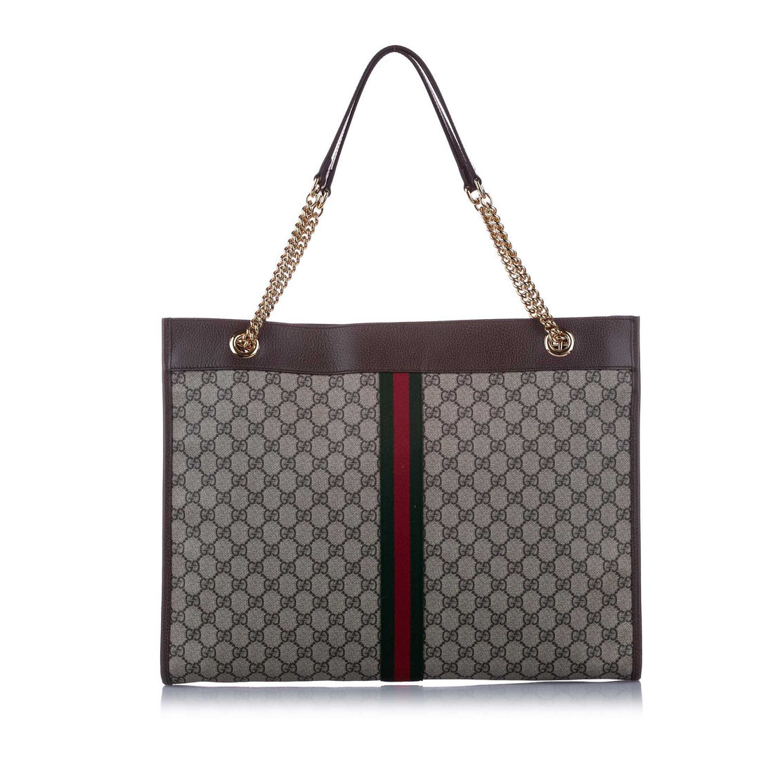 Gucci Large GG Supreme Rajah Tote Bag Brown and Beige GHW