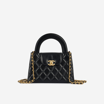 Chanel Small Kelly Re-Edition - Black Shiny CalBNkin | Gold Hardware