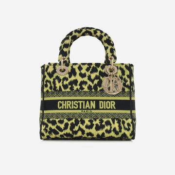 Dior - Lady D-Lite - Medium - Lime / Black Leopard CGHW - 2021 -