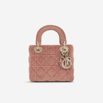 Dior - Mini Lady Dior - Rose Pink Velvet CGHW - 2019 -