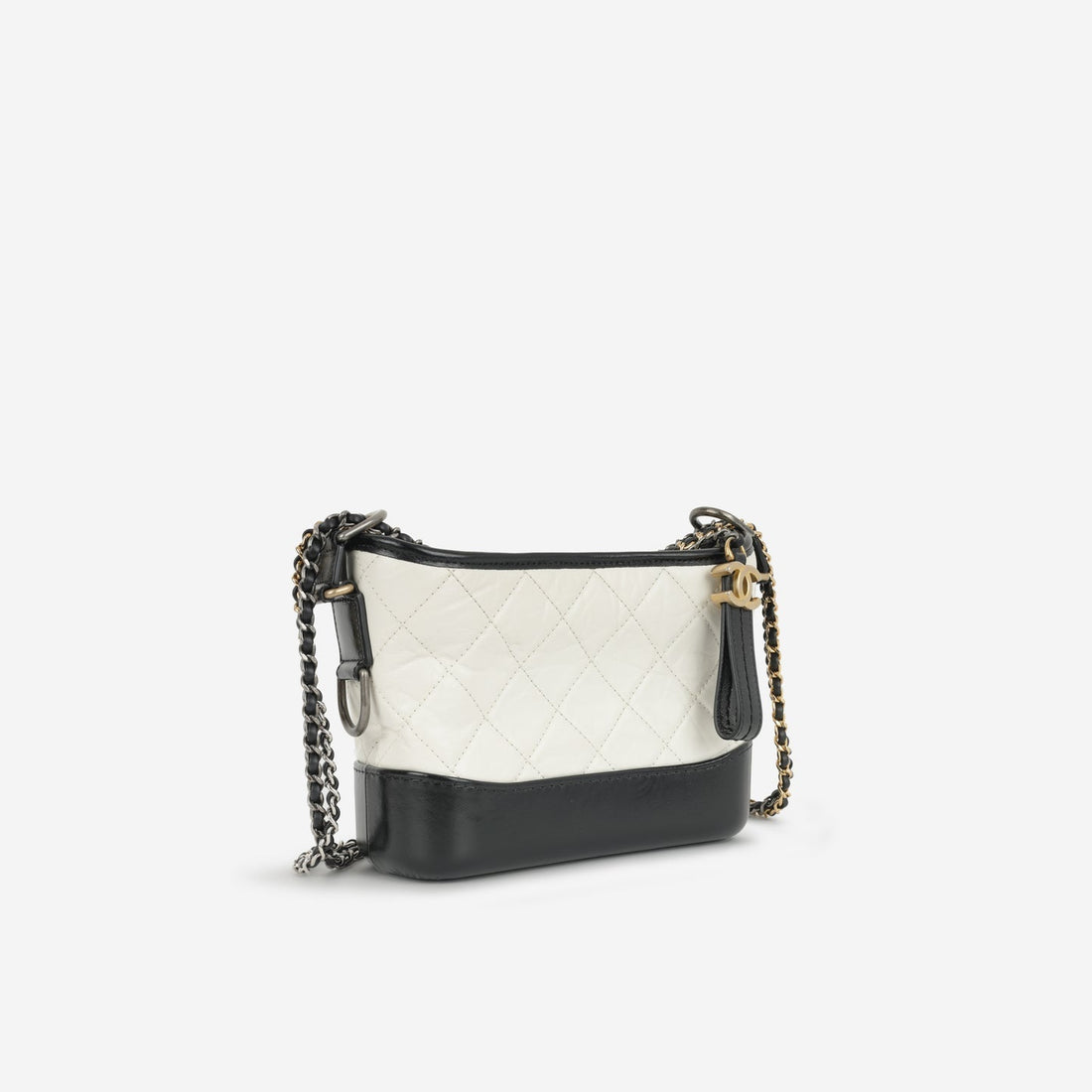 Chanel - Small Gabrielle Bag - White / Black Aged CalBNkin MHW - - 2019