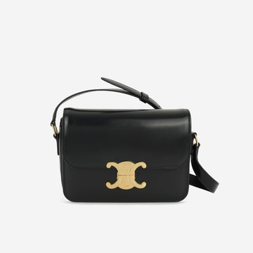 Celine - Teen Triomphe Bag - Black Shiny CalBNkin GHW -  - 2023