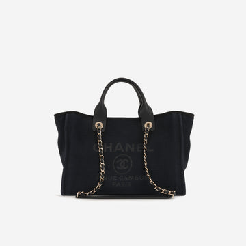 Chanel Small Deauville - Black Mixed Fabrics | Champagne Gold Hardware