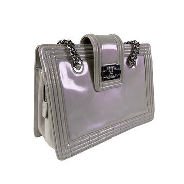 Gray Top Quality Chanel Iridescent  Boy Reverso Shopping Tote