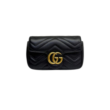 Gucci GG Marmont Super Mini CalBNkin Matelasse Black GHW