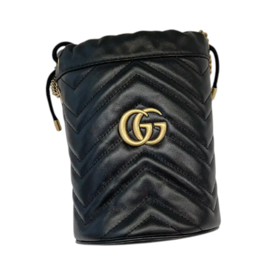 Gucci GG Marmont Bucket Mini CalBNkin Matelasse Black GHW