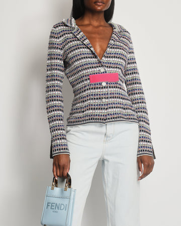 Pearl Street Bags Chanel Multi-Coloured Tweed Jacket with Pink Velcro Closure Detail FR 38 (UK 10)