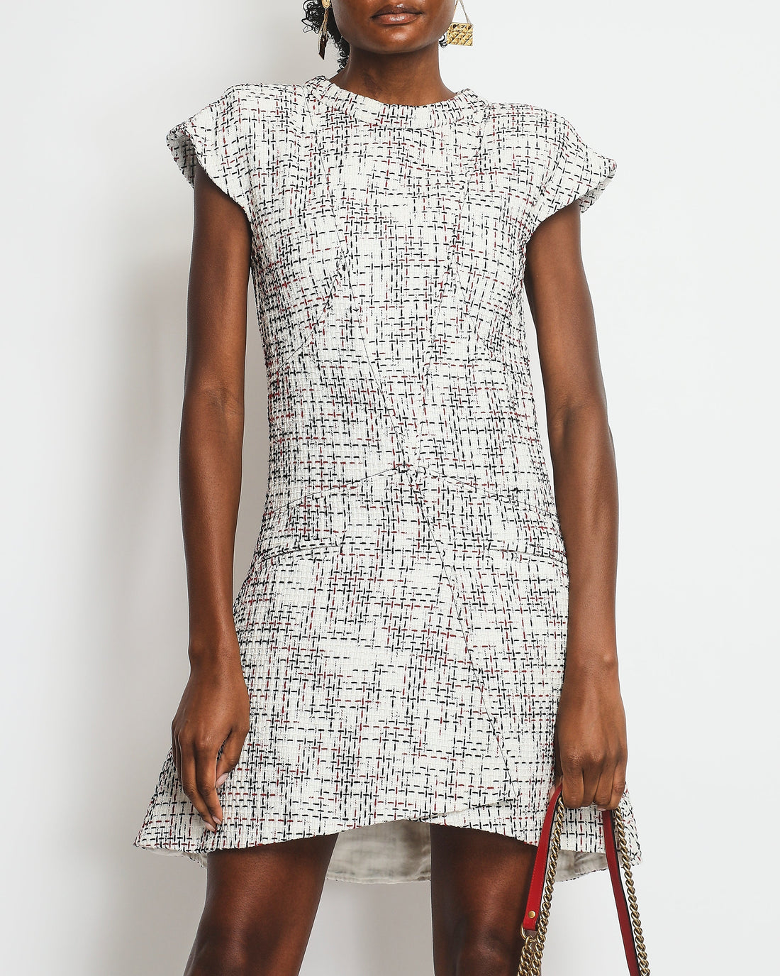 Pearl Street Bags Chanel White Red and Blue Tweed Short Mini Dress Size FR 34 (UK 6)