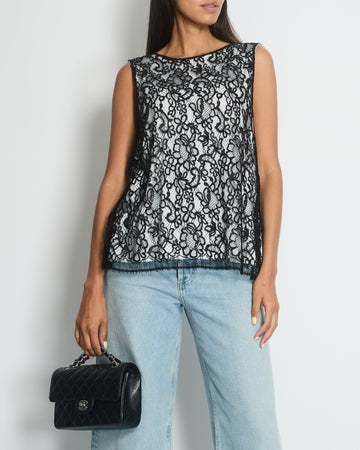Pearl Street Bags Chanel Vest with Black Lace Overlay FR 42 (UK 14)