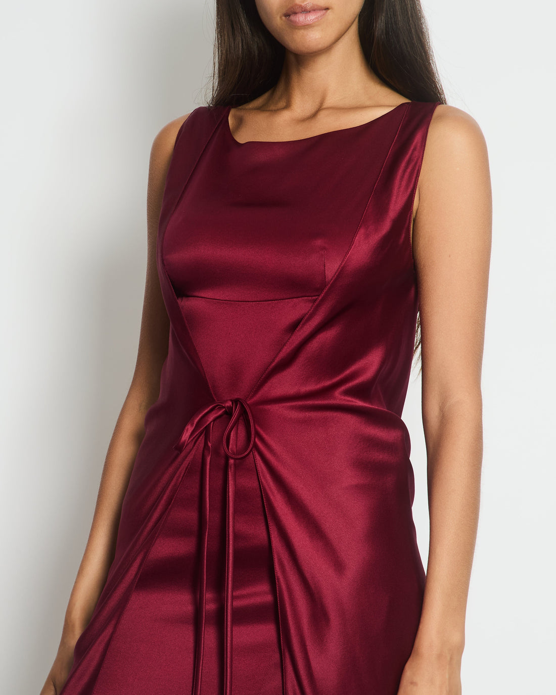 Pearl Street Bags Chanel  98A Burgundy Silk Wrap Dress Size FR 38 ( UK 10)