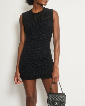 Pearl Street Bags Chanel Black Crochet Sleeveless Mini Dress Size FR 36 (UK 8)