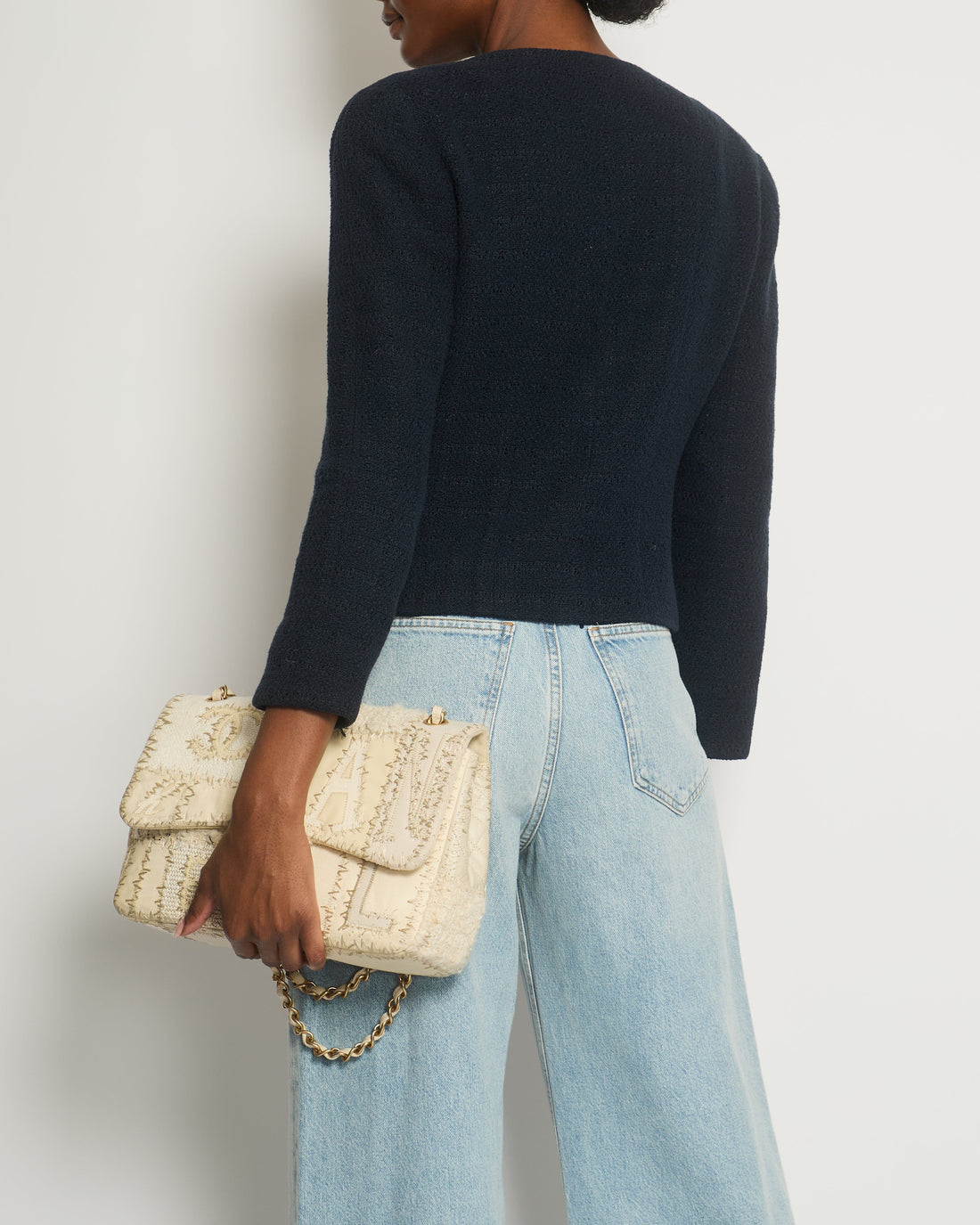 Pearl Street Bags Chanel 09P Navy Tweed Jacket with Zip Detail FR 42 (UK 14)
