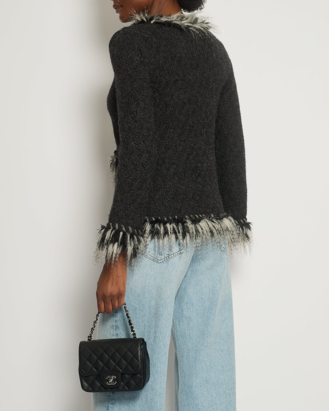 Pearl Street Bags Chanel Dark Grey Cashmere and Alpaca Jacket with Pockets and CC Logo Zip Detail Size FR 40 (UK 12)