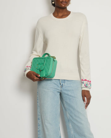 Pearl Street Bags Chanel Cream Round Neck Cashmere Jumper with Tiger and CC Detail FR 38 (UK 10)