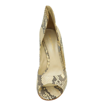 Gianvito Rossi Bicolor Python Peep Toe Pumps 40