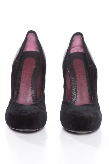 Sportmax Black Velvet Round Toe Pumps SZ 36