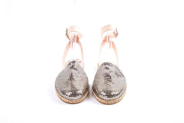 Stuart Weitzman Silver Chain Mesh Flats SZ 8