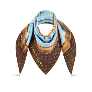 LV LV MARINA 90 SCARF IN BROWN 90CM M78195
