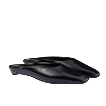 PR BRUSHED LEATHER MULES BLACK 1S825N 055 F0002 F 015