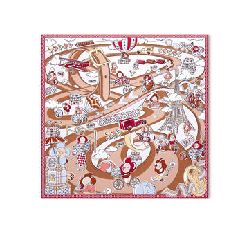 LV VIVIENNE 90 SPEEDY SQUARE SILK SCARF TAN BROWN 90CM M79157
