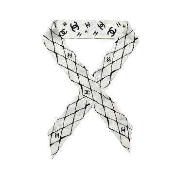 CC SILK CC SLIM BANDEAU SCARF WHITE 120CM